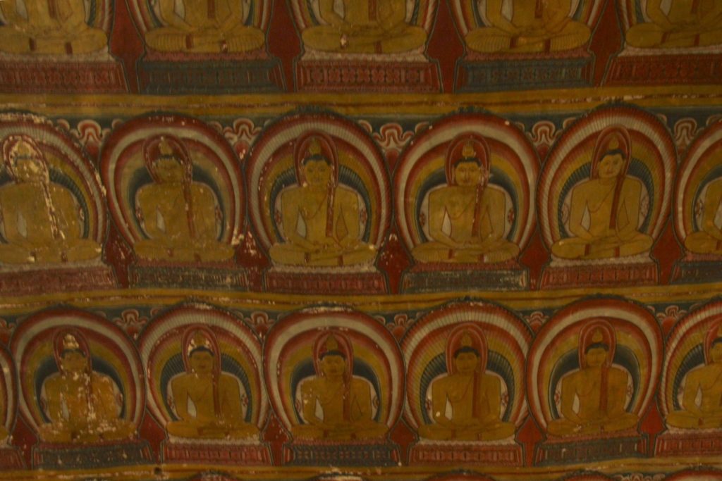 Painting detail on the cave roof interior